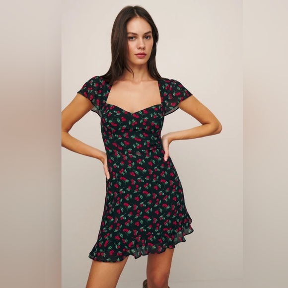Reformation Cadence Dress in Cherry Print - Picture 1 of 5